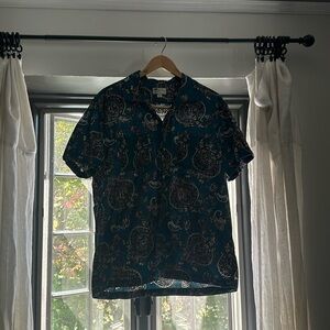 J.Crew blue Paisley, summer short sleeve shirt